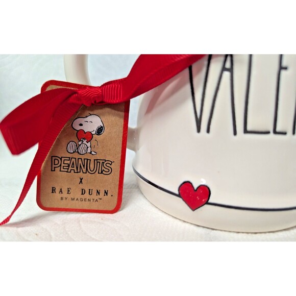 Rae Dunn Peanuts Charlie Brown Red Heart Be My Valentine Ceramic Coffee Mug - Picture 3 of 6